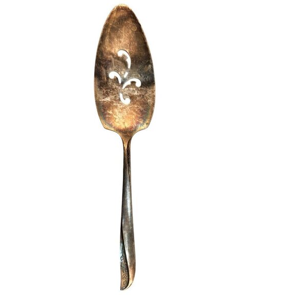 Vintage Wm A Rogers Oneida Ltd Silver-Plated Pie and Cake Serving Spoon Spatula - Picture 1 of 7